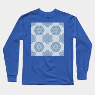 Seamless repeating pattern in blue Long Sleeve T-Shirt